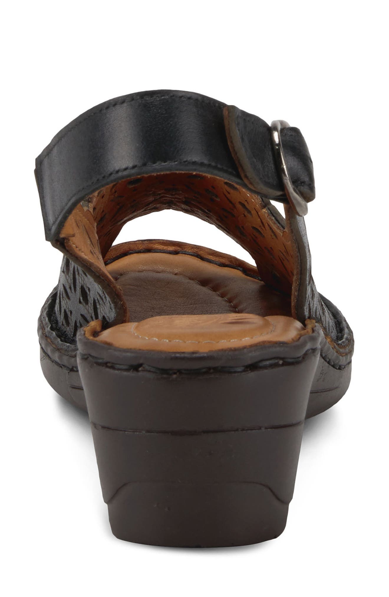 Spring Step Belizana Wedge Sandal, Alternate, color, Black Leather