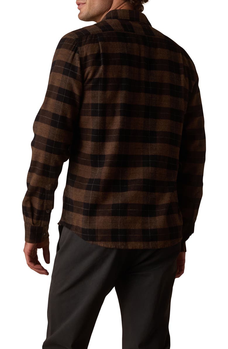 The Normal Brand Hudson Flannel Button-Up Shirt, Alternate, color, Dark Brown Plaid