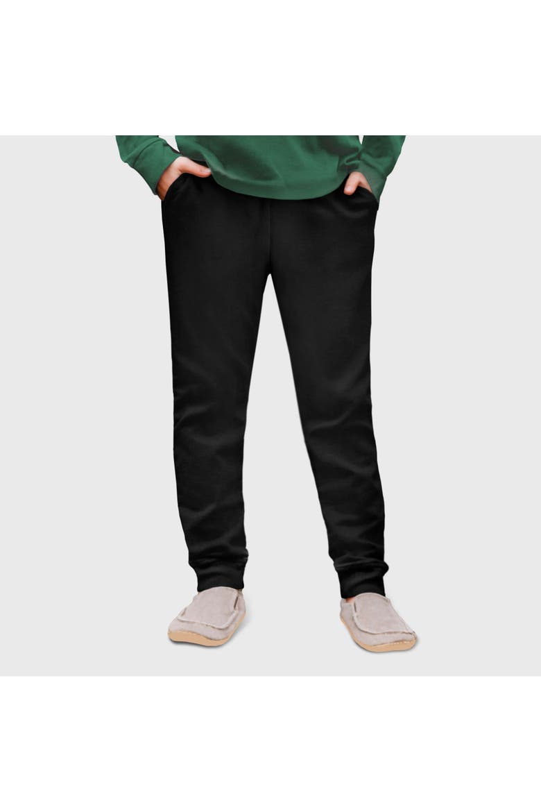 Unisex Soft 100% Cotton Warm and Cozy Fleece Pocket Jogger, Main, color, Black