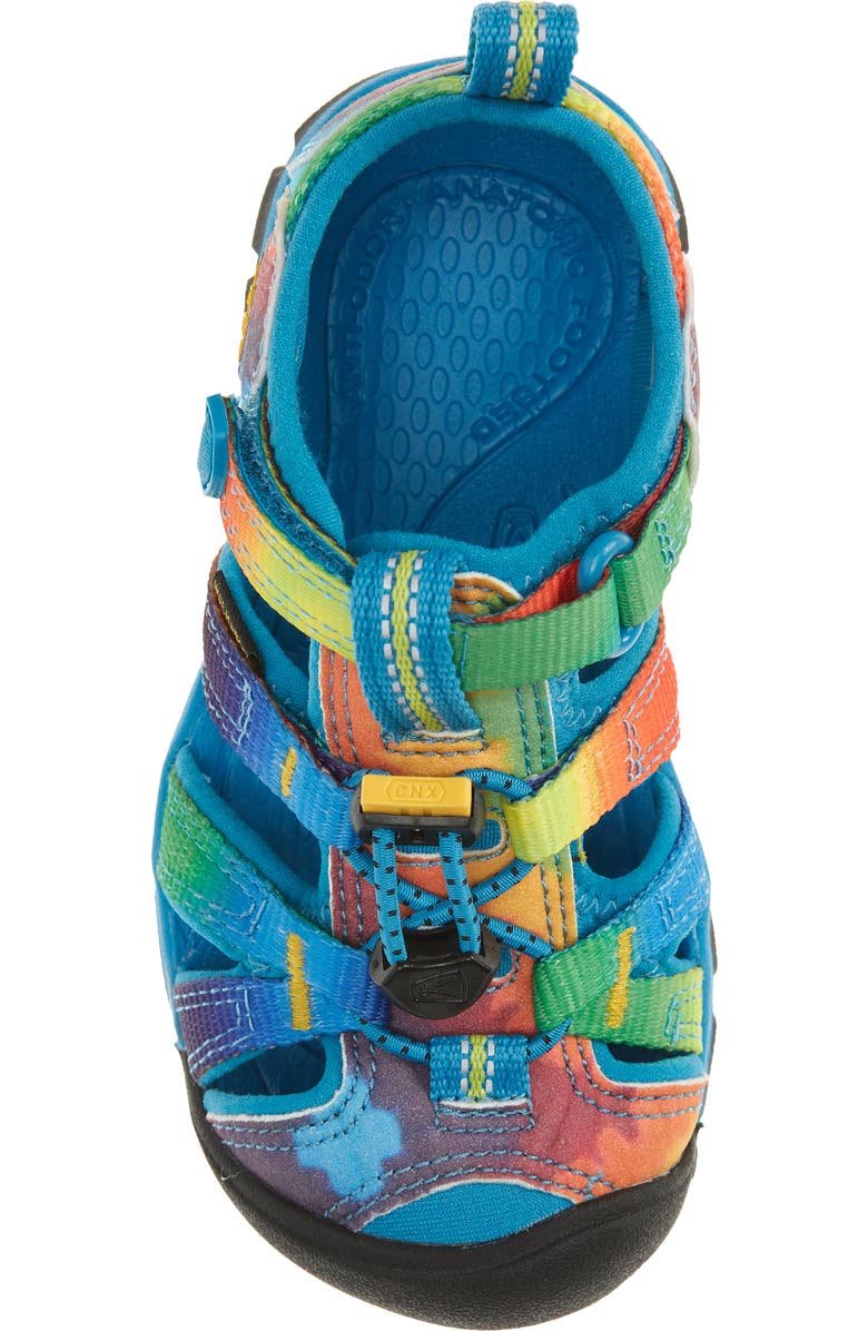 KEEN Seacamp II CNX Water Friendly Sandal, Alternate, color, Vivid Blue/ Original Tie Dye