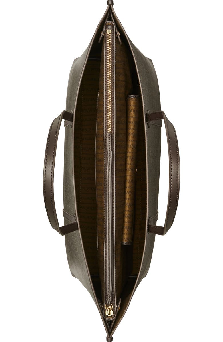 Tory Burch Perry Coated Canvas Tote, Alternate, color, French Press