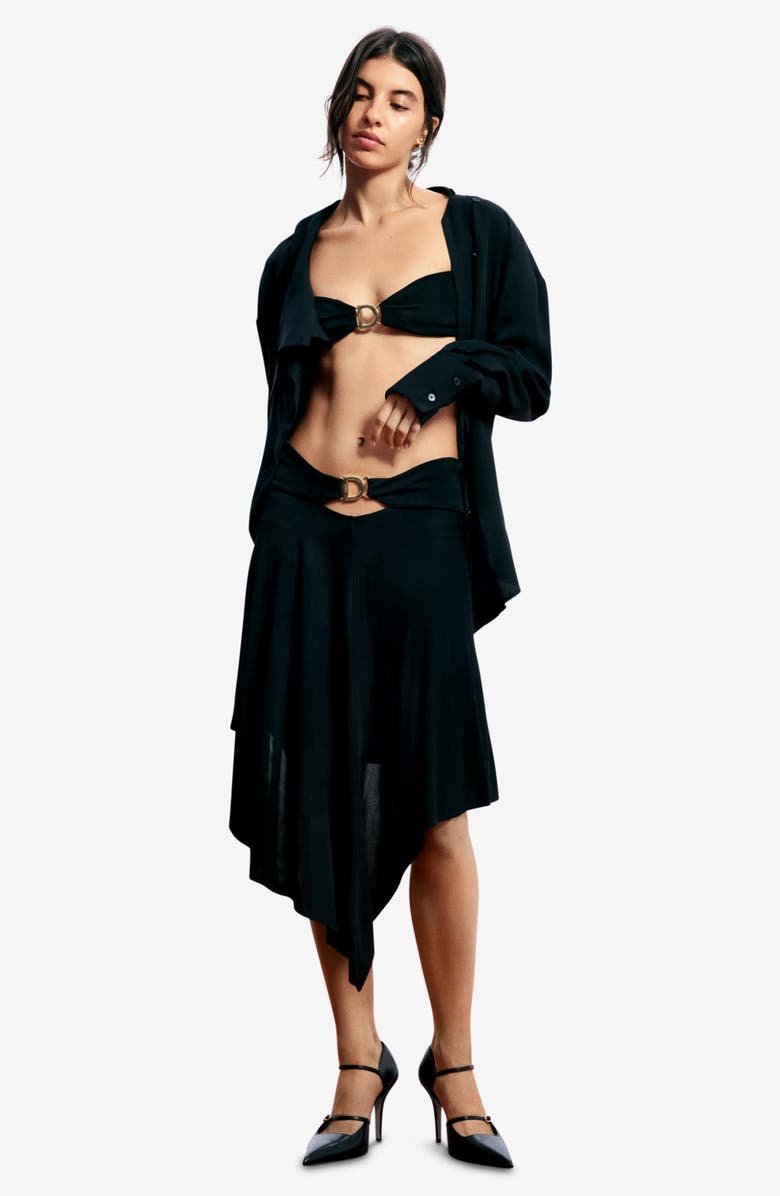 Desigual Asymmetric Skirt, Alternate, color, Black