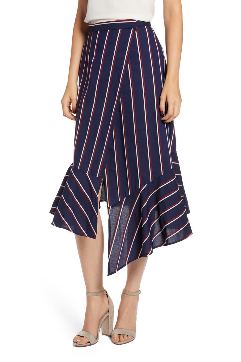 Celoa Wrap Skirt, Main, color, PLUM NOIR/ UTILITY BLUE
