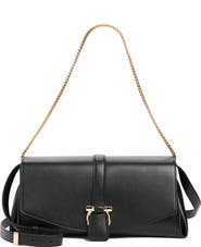 FERRAGAMO Medium Front Flap Leather Crossbody Bag