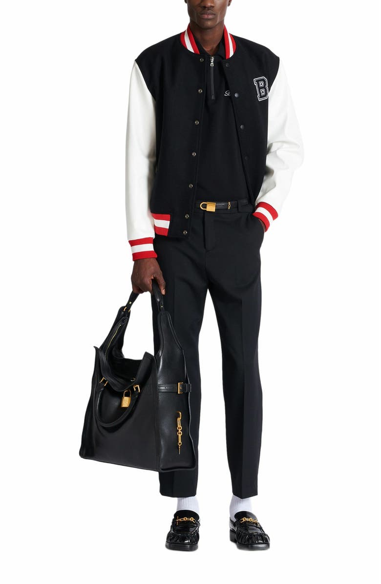 Balmain Short-Sleeved Polo Shirt With Embroidery, Alternate, color, Black