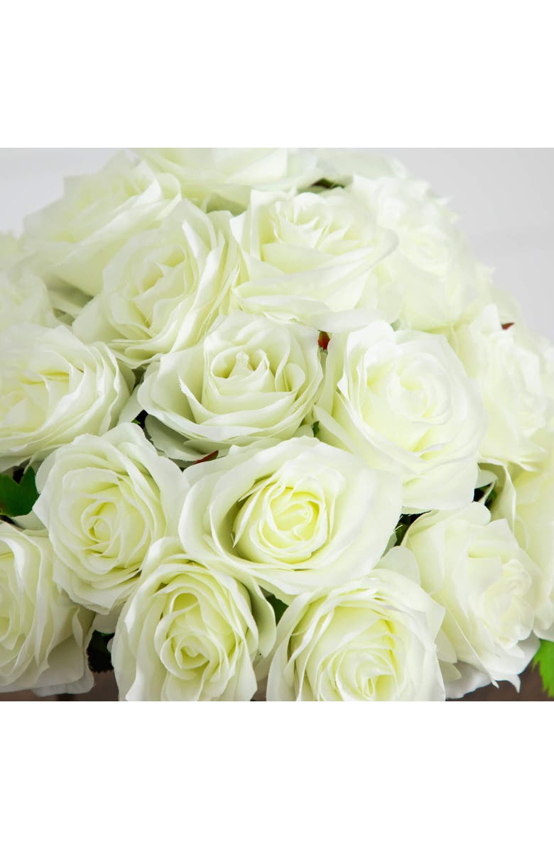 NEARLY NATURAL Wedding Collection 13-in Artificial Rose Arrangement in Glass Vase, Alternate, color, 