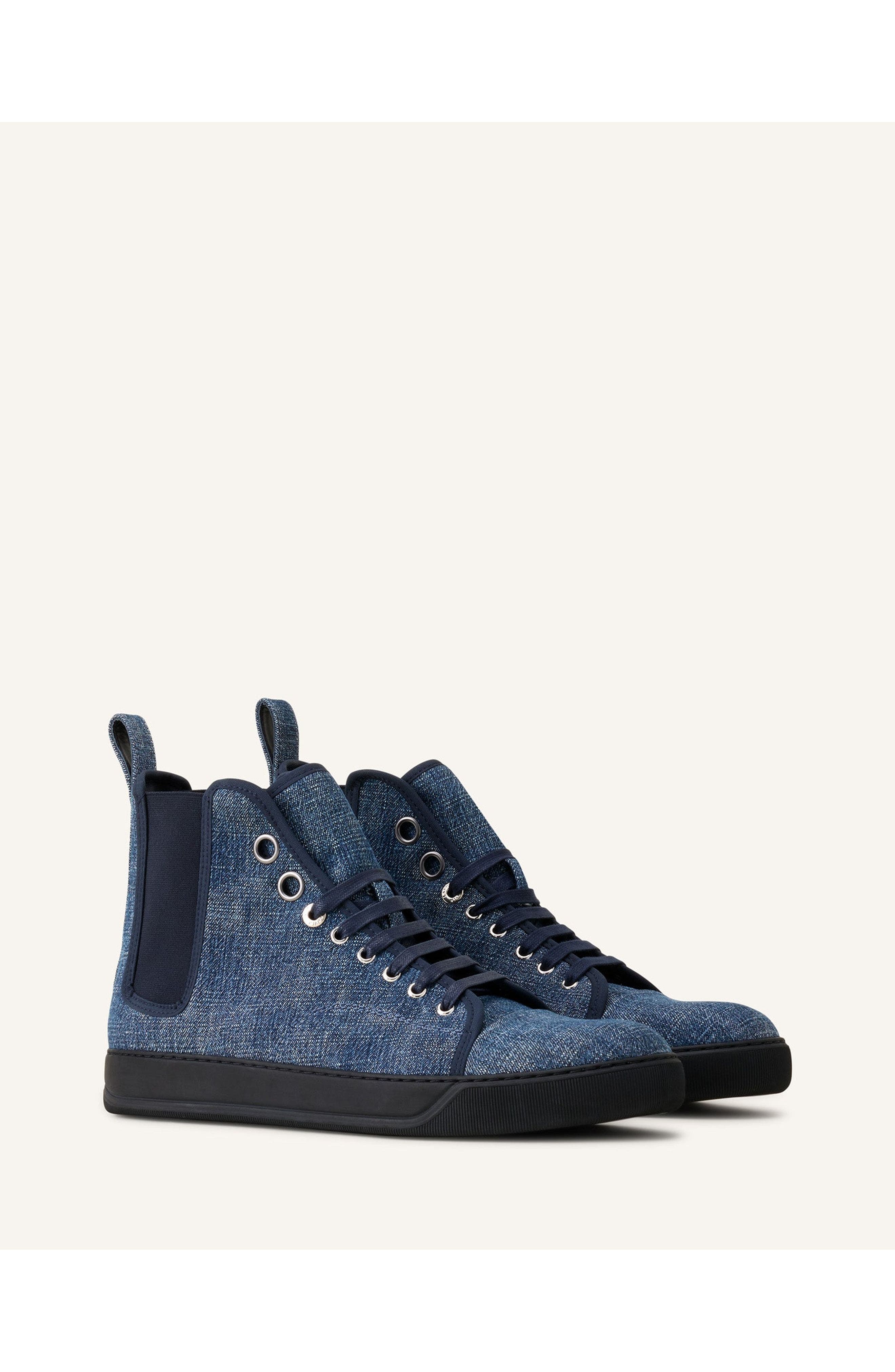 Lanvin Dbb1 High Top Denim Sneakers, Alternate, color, Denim Blue