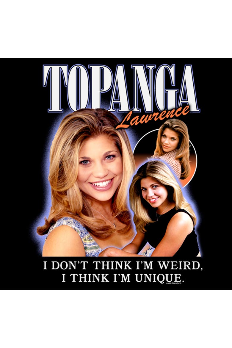 Men's Boy Meets World Topanga Lawrence Retro Poster  Graphic T-Shirt, Alternate, color, Black