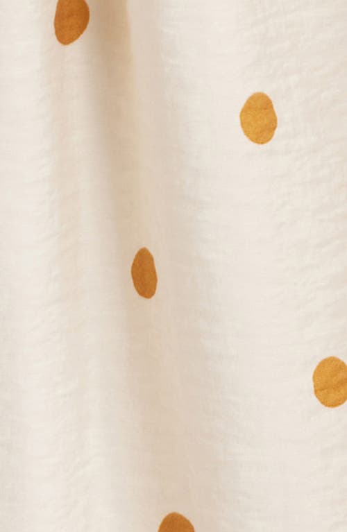 Caslonr Caslon(r) Pintuck Tie Waist Dress In Ivory- Brown Disorderly Dot