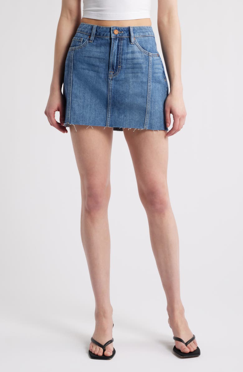 HIDDEN JEANS Denim Miniskirt, Main, color, Dark Wash