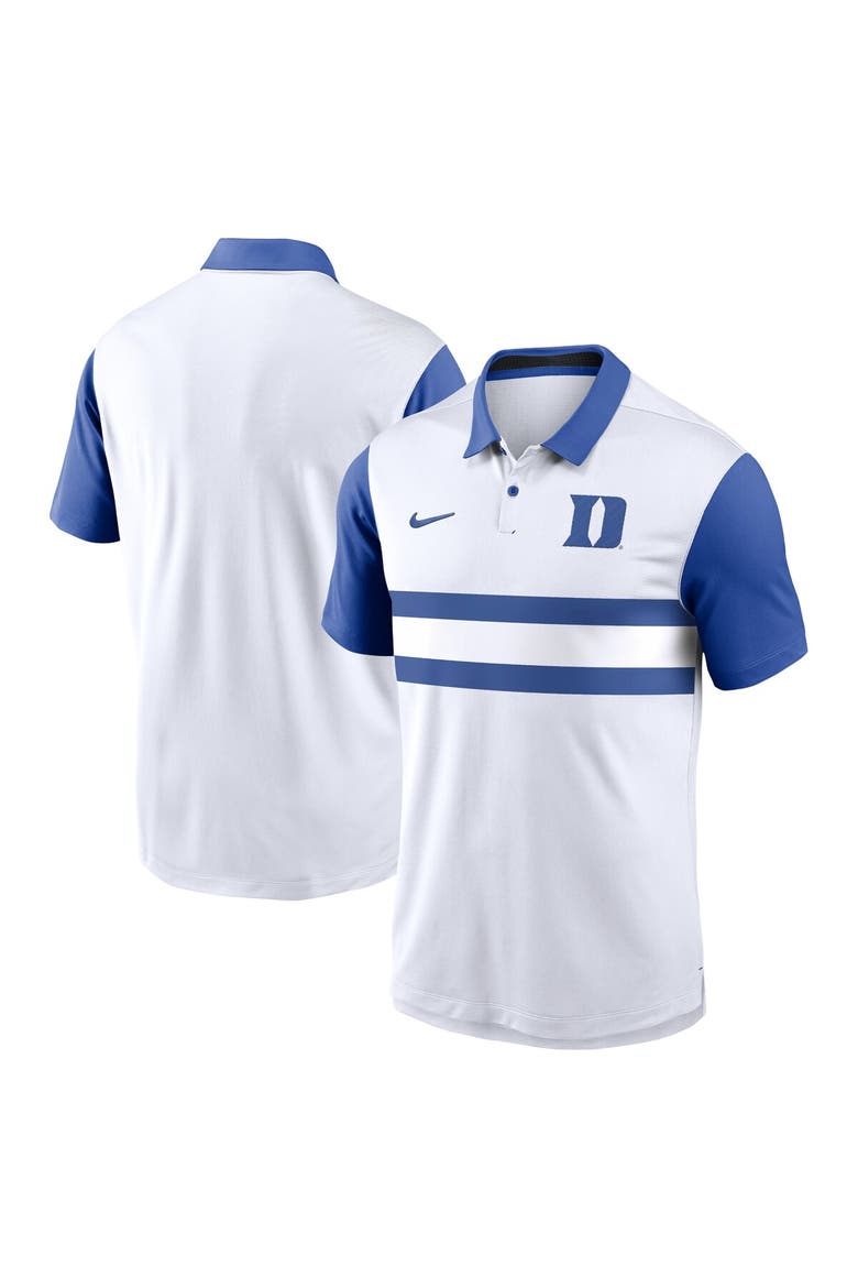 Men's Nike White Duke Blue Devils Primetime Campus Vapor Performance Polo, Main, color, White