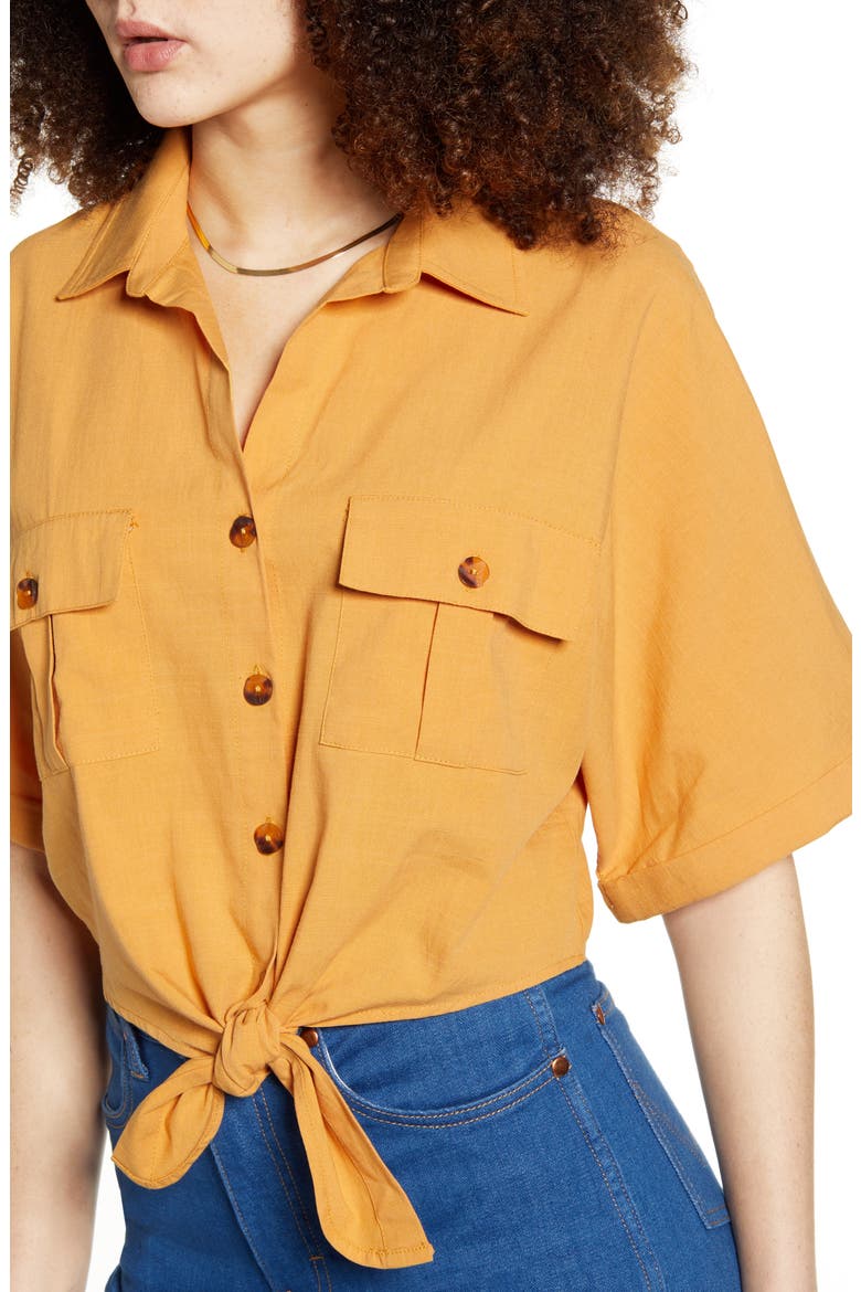 Tucson Button Front Top, Alternate, color, APRICOT