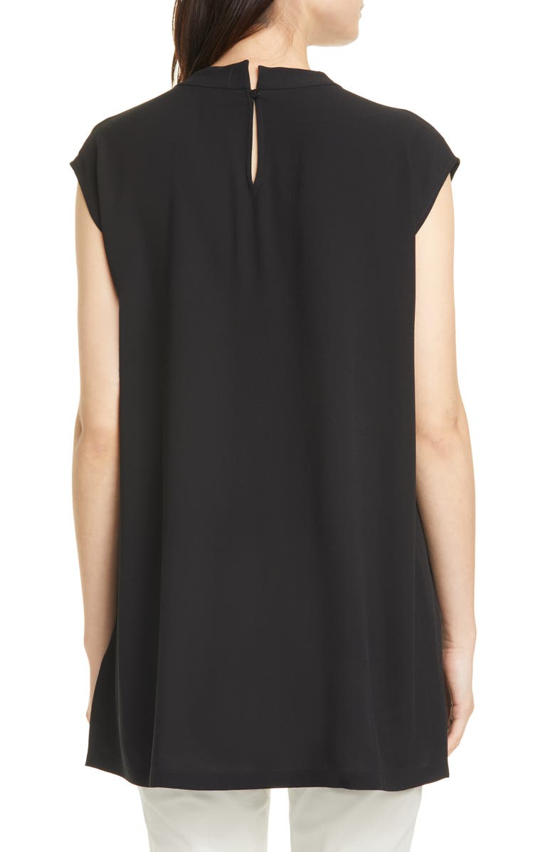 Eileen Fisher Funnel Neck Silk Box Top Tunic, Alternate, color, 
