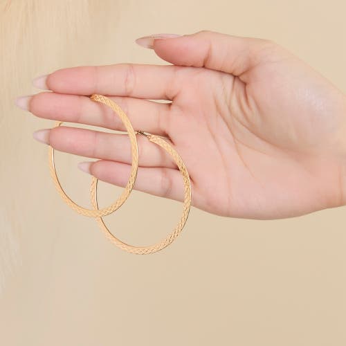 Jessica Simpson Textured Gold-tone Large Hoop Earrings In Gold