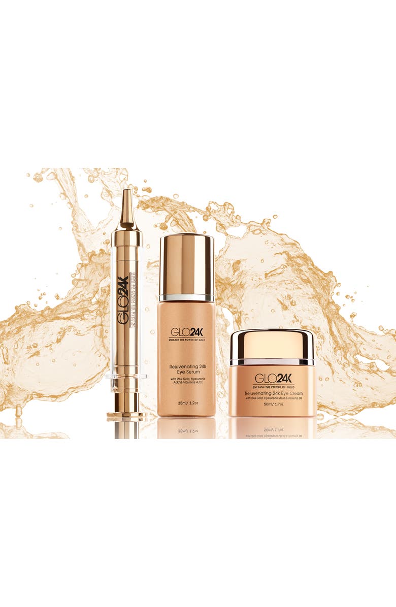 GLO24K UNLEASH THE POWER OF GOLD Eye Care Set with our 24k Instant Facelift Cream, Eye Treatment Cream, and Eye Serum., Alternate, color, Na