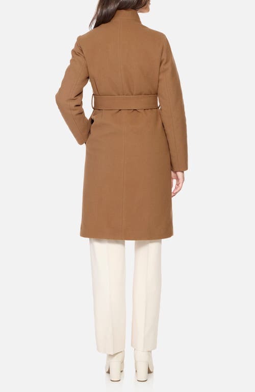 Norwegian Wool Stand Collar City Virgin Wool Blend 756 Fill Power Down Waterproof Coat In Brown