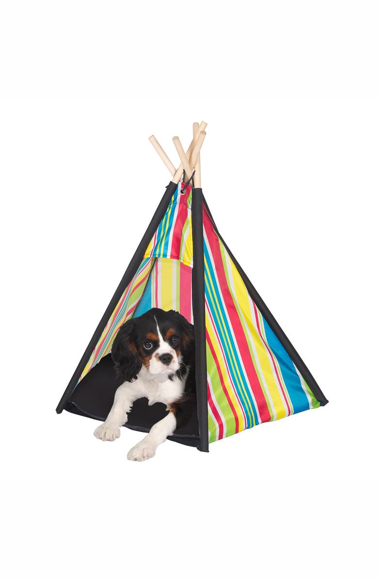 Pacific Play Tents Stripe Pet Tent, Alternate, color, Red Blue Yellow Green