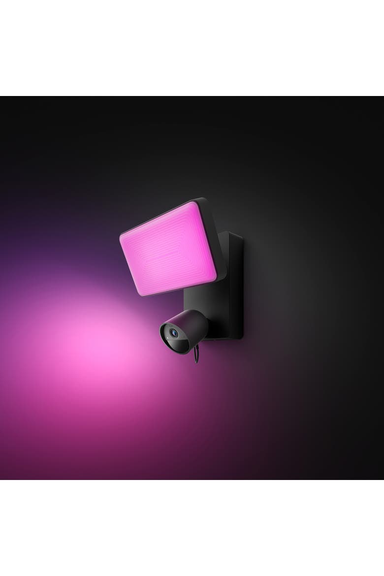 Hue Secure Outdoor Floodlight + Camera Bundle, Alternate, color, Black