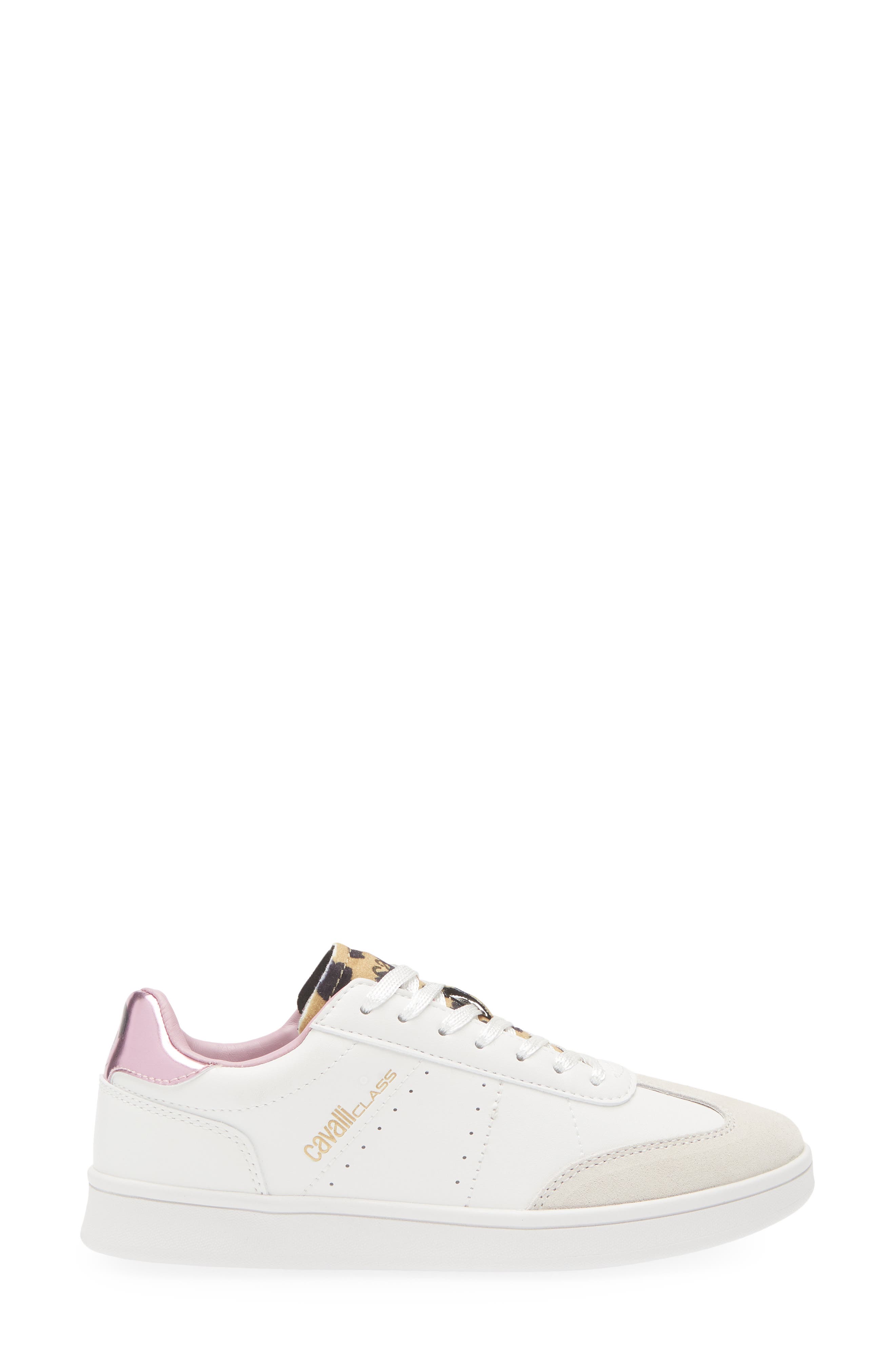 Roberto Cavalli Low Top Sneaker, Alternate, color, Off White Pink