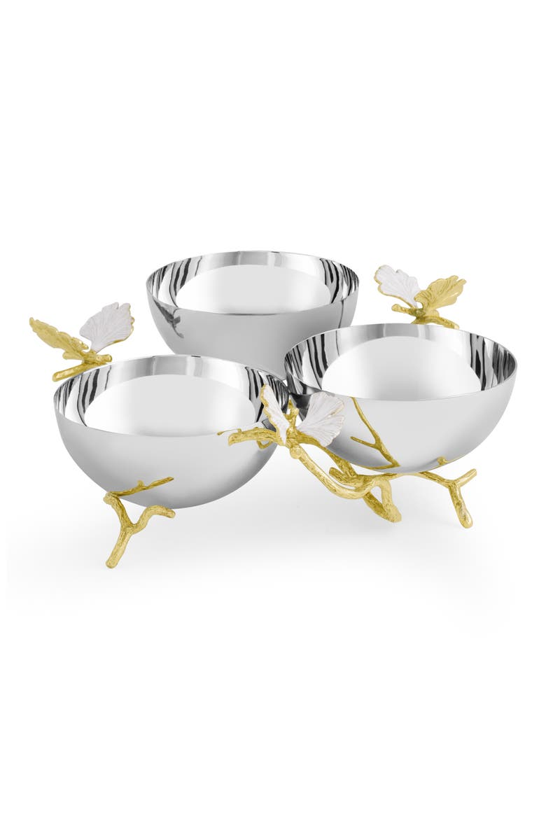 Butterfly Ginkgo Triple Bowl, Main, color, SILVER MULTI