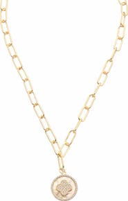 Juvell Cubic Zirconia & Mother-of-Pearl Quatrefoil Pendant Necklace