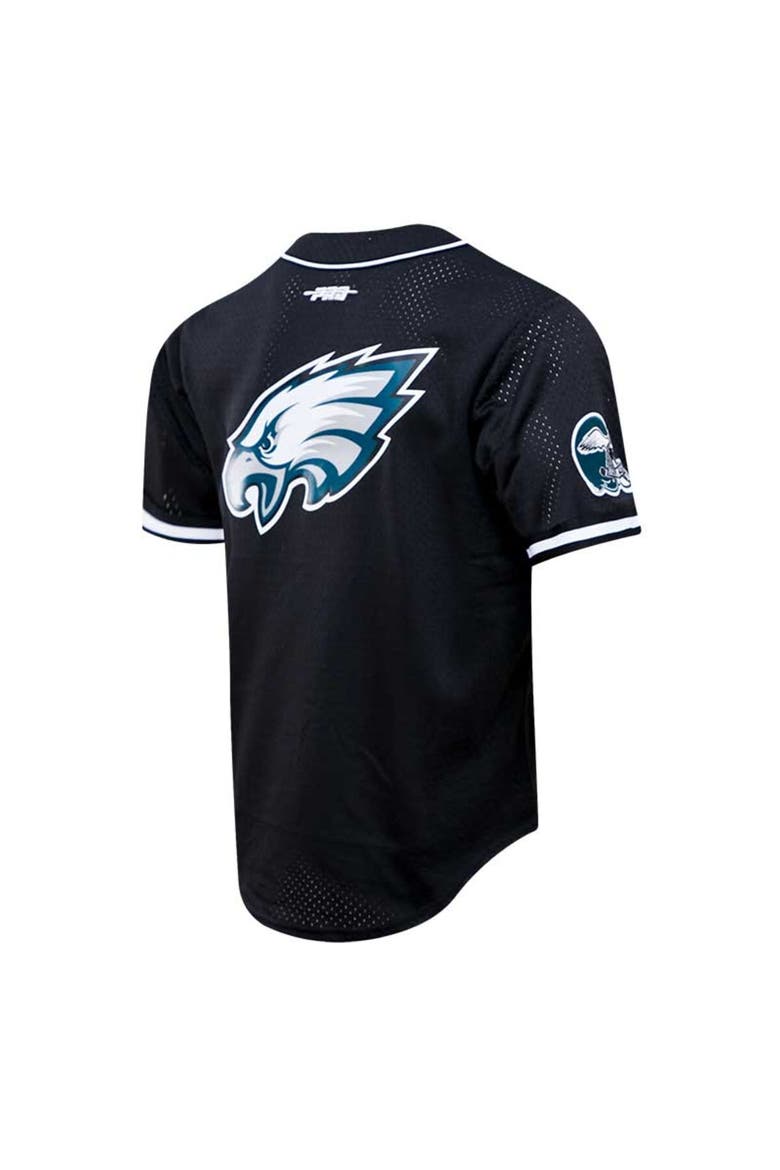 Men's Pro Standard A.J. Brown Black Philadelphia Eagles Mesh Baseball Button-Up T-Shirt, Alternate, color, Black