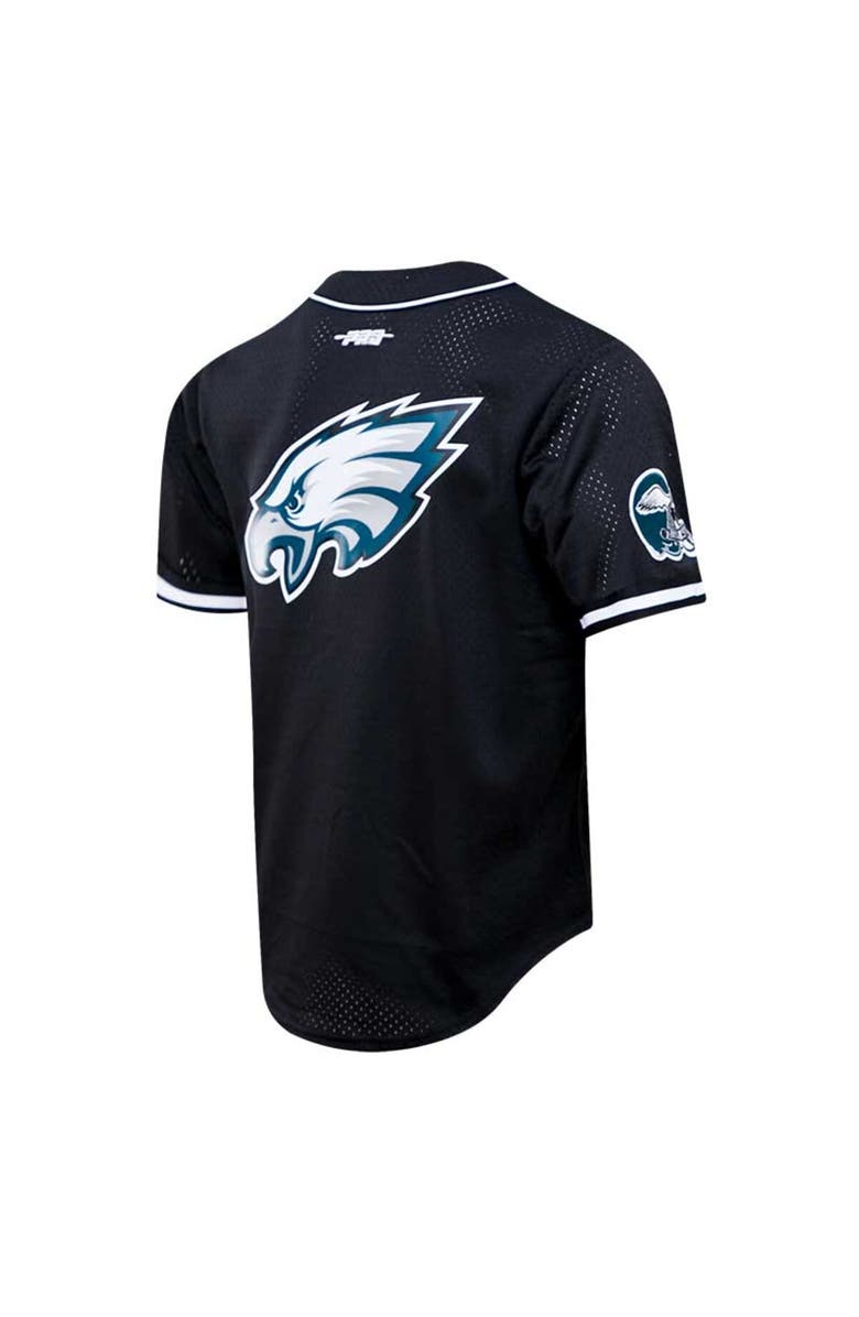PRO STANDARD Men's Pro Standard A.J. Brown Black Philadelphia Eagles Mesh Baseball Button-Up T-Shirt, Alternate, color,