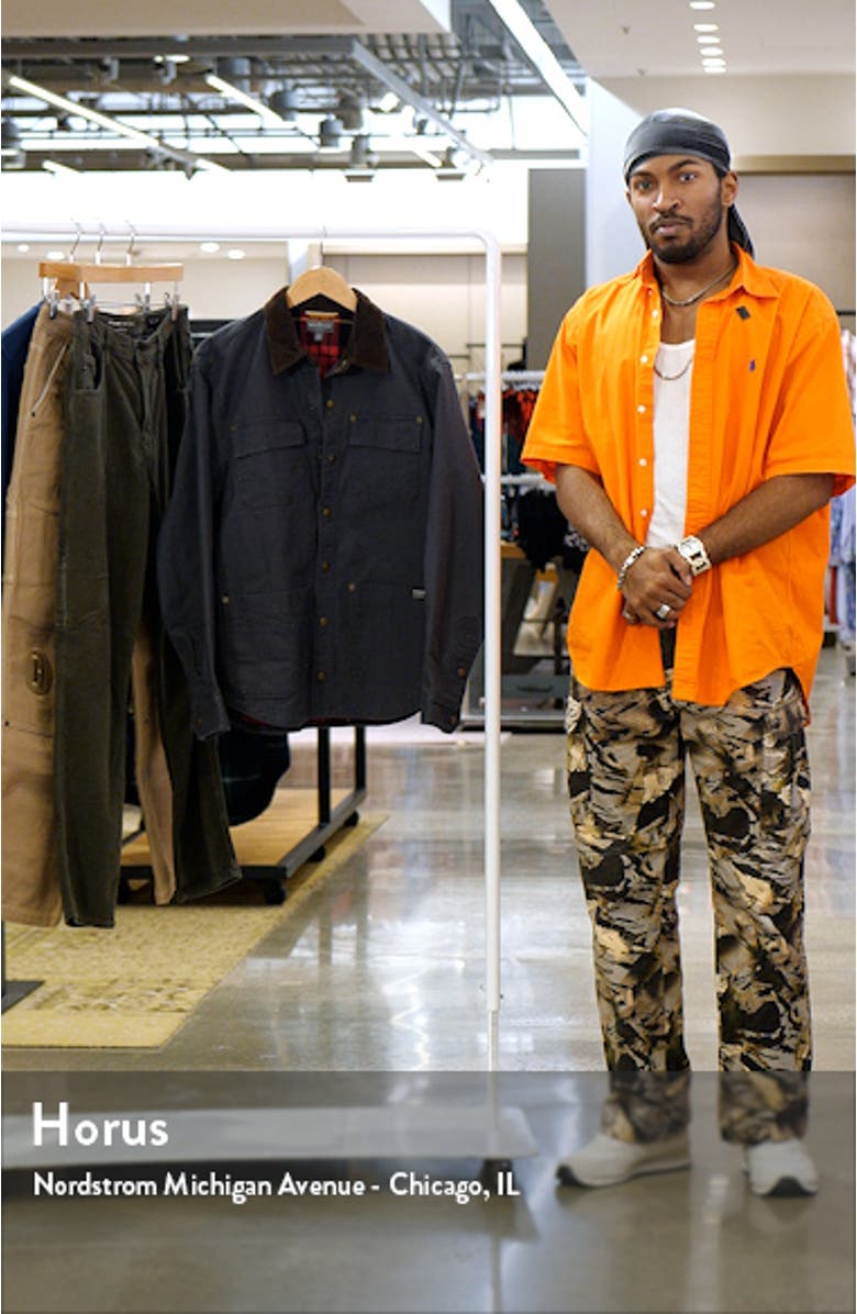 Signature Flannel Lined Stretch Canvas Shirt Jacket, sales video thumbnail