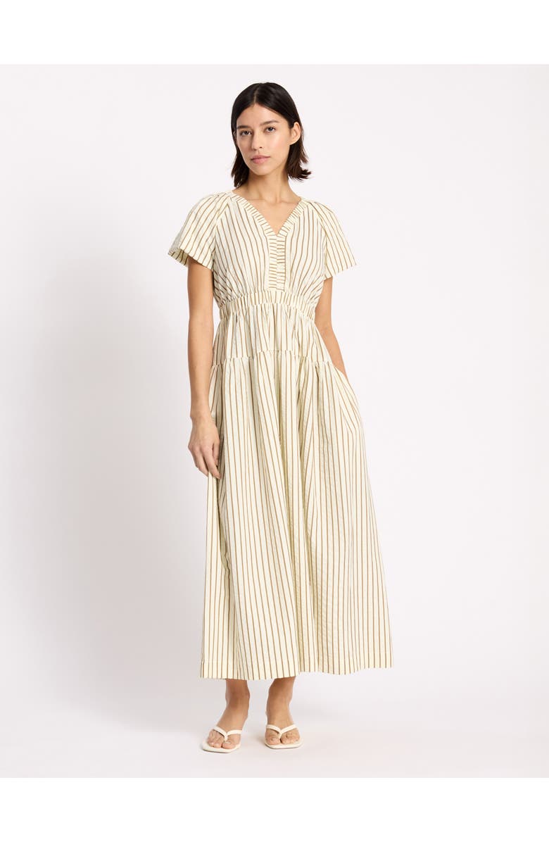 Albaray Stripe V-Neck Maxi Dress, Main, color, Neutral