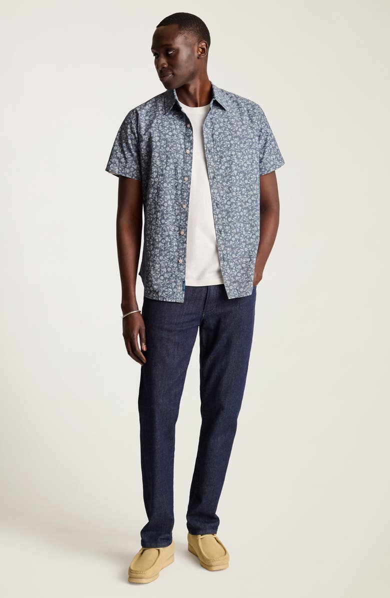 Bonobos Riviera Floral Short Sleeve Stretch Cotton Button-Up Shirt, Alternate, color, 