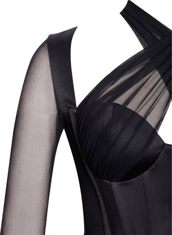 Nataly Mesh Satin Corset Top