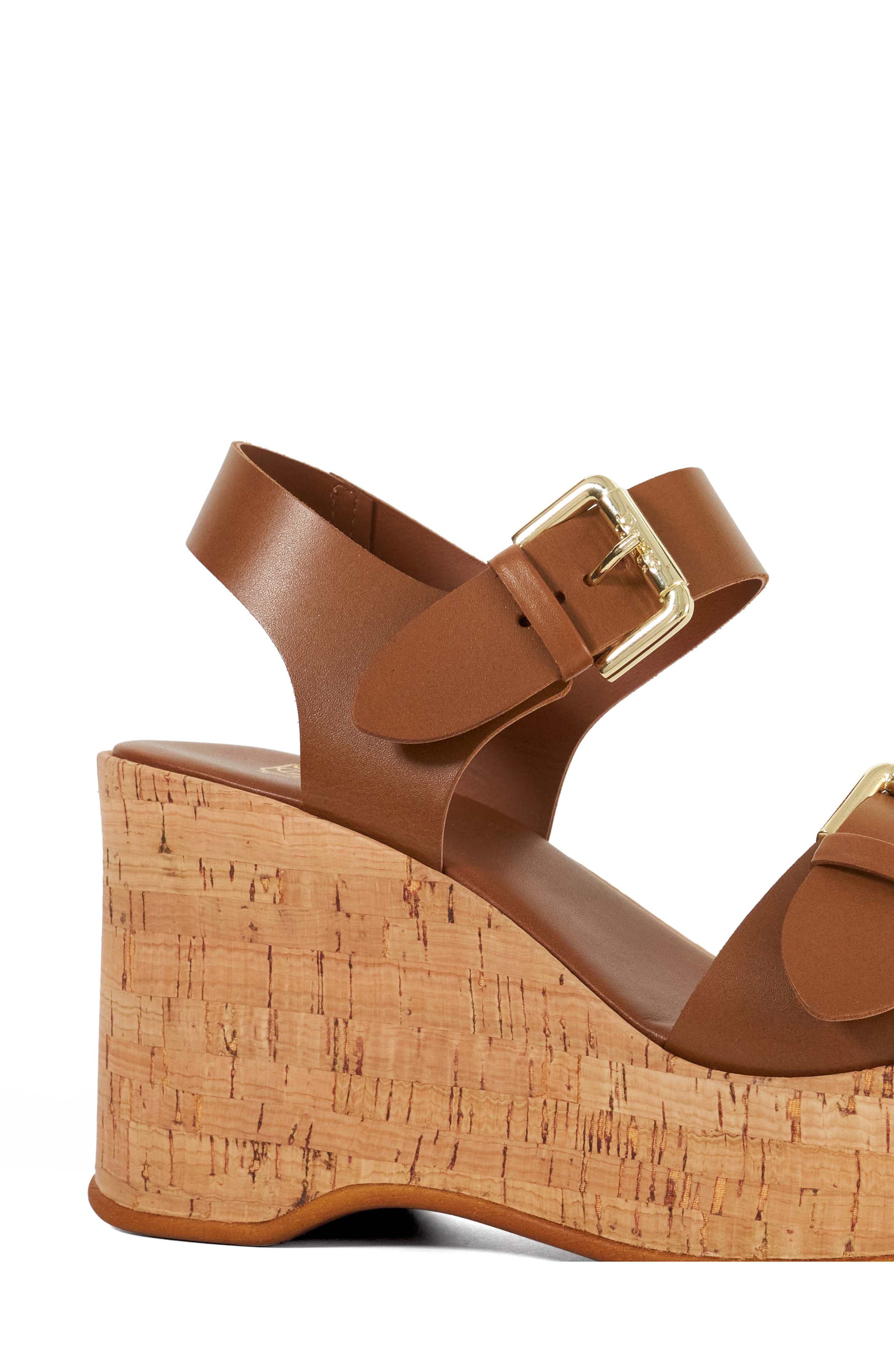 Dune London Kamia Platform Wedge Sandal, Alternate, color, Tan