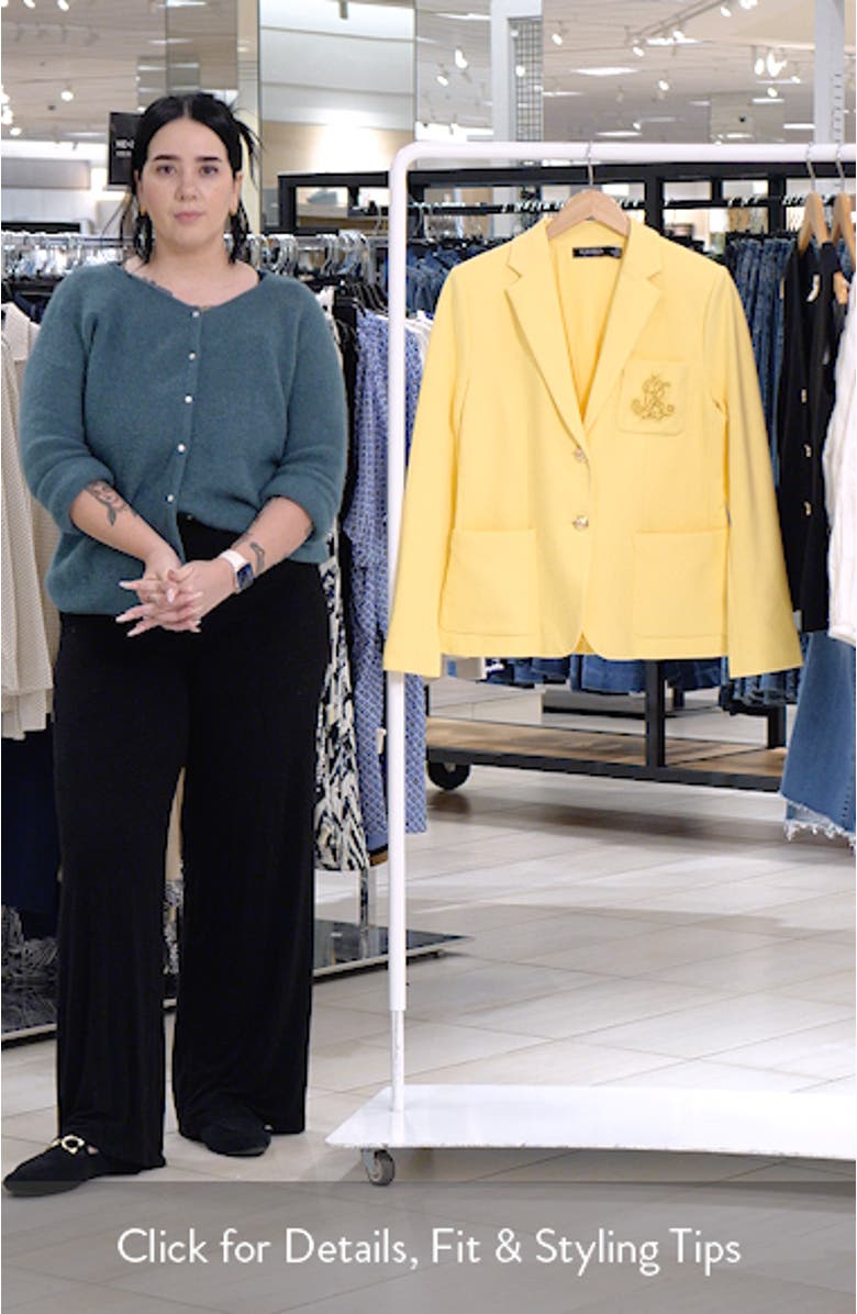 Logo Patch Slim Fit Stretch Cotton Blazer, sales video thumbnail