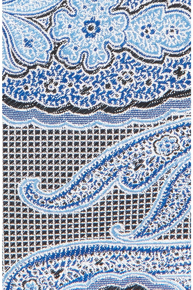 Paisley Silk Tie, Alternate, color, BLACK