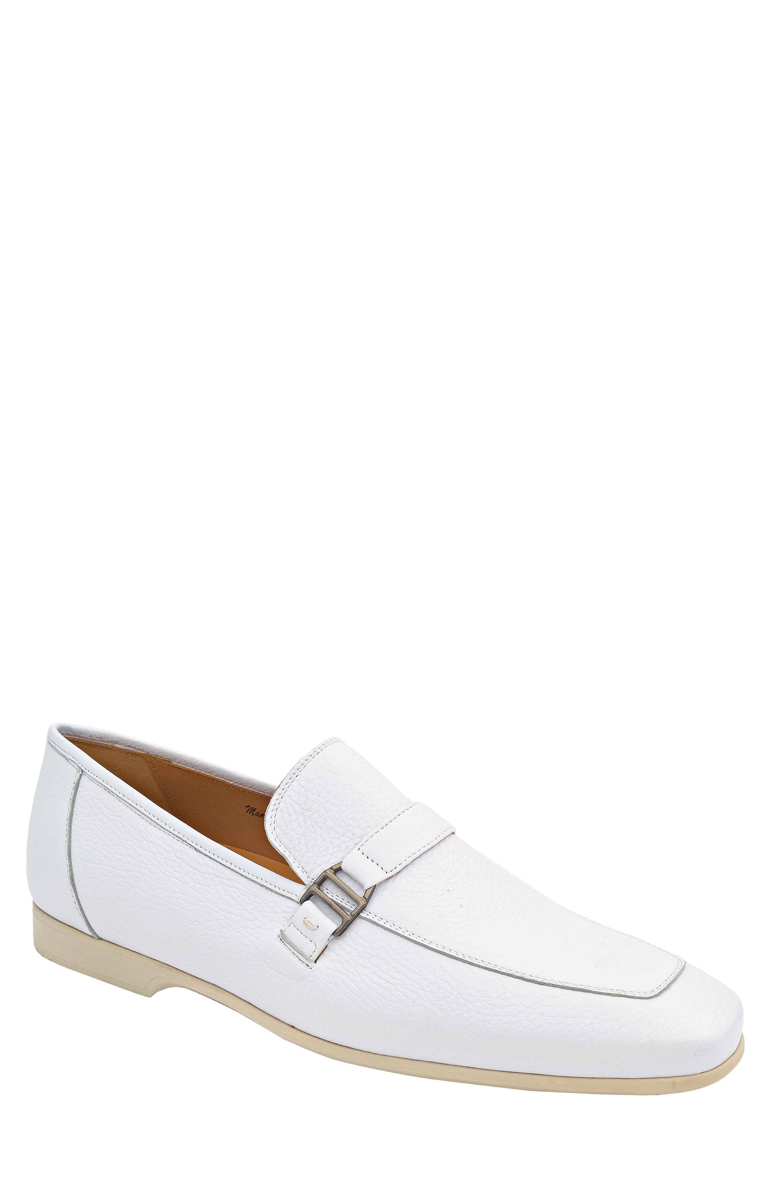 Mezlan Alarcon Apron Toe Loafer, Main, color, White