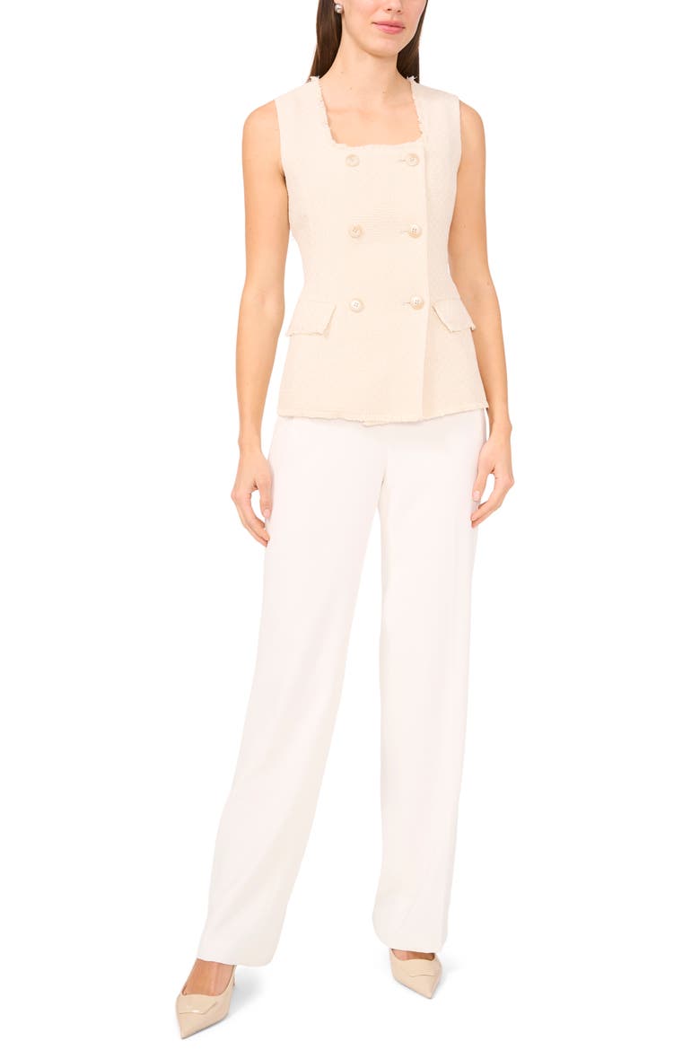 Tweed Square Neck Vest, Alternate, color, ALMOND MILK