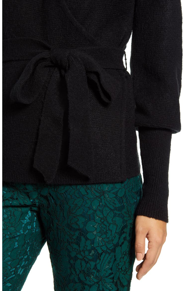 Wrap Cardigan, Alternate, color, BLACK
