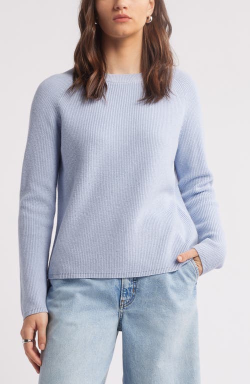 Nordstrom Rib Organic Cotton & Merino Wool Sweater In Blue Zen