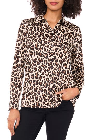 Vince Camuto Print Button-up Shirt In Animal Print