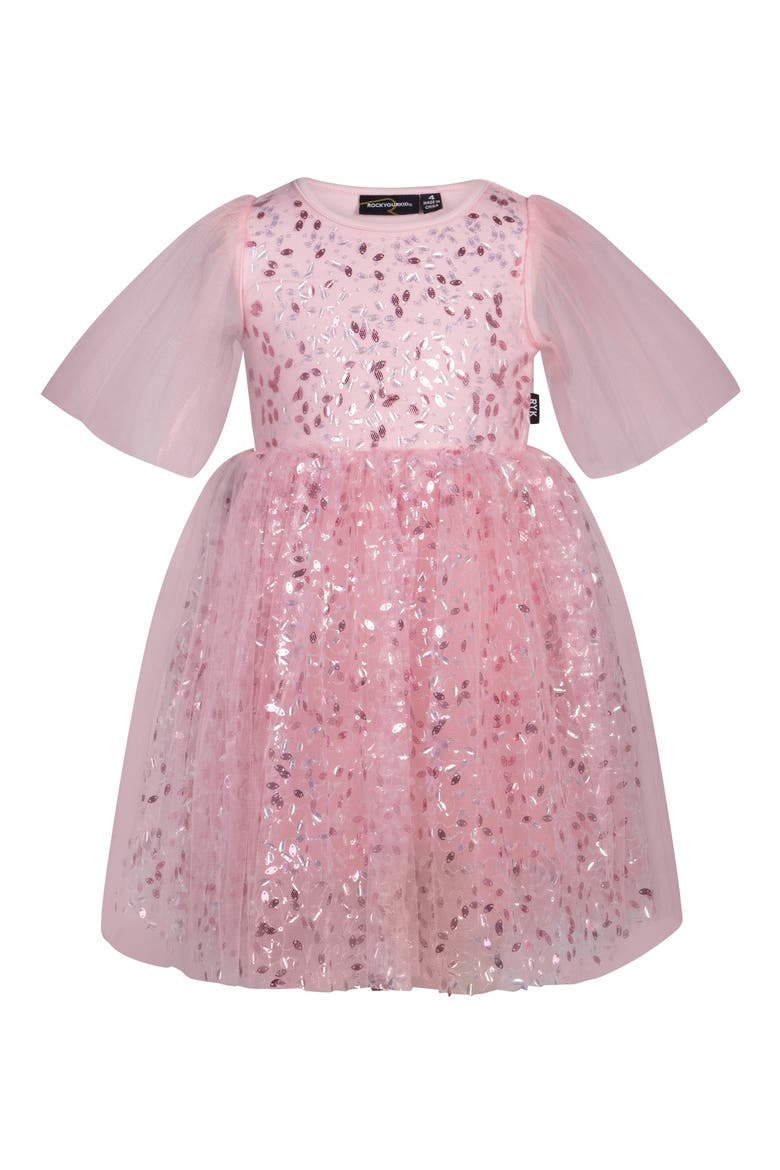 Kids' Sequin Twirly Tulle Dress, Main, color, CORAL