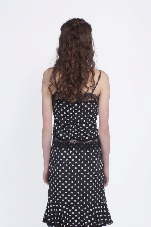 ANNA SUI ANNA SUI POLKA DOT RUCHED LACE CAMISOLE