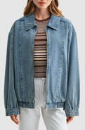 All in Favor Oversized Denim Bomber Jacket