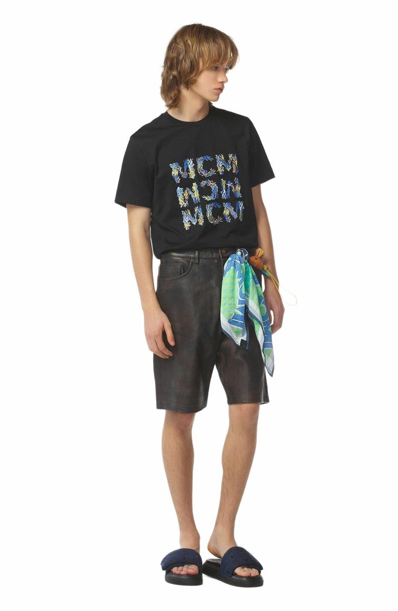 MCM Aquatic Logo T-Shirt in Organic Cotton, Alternate, color, 