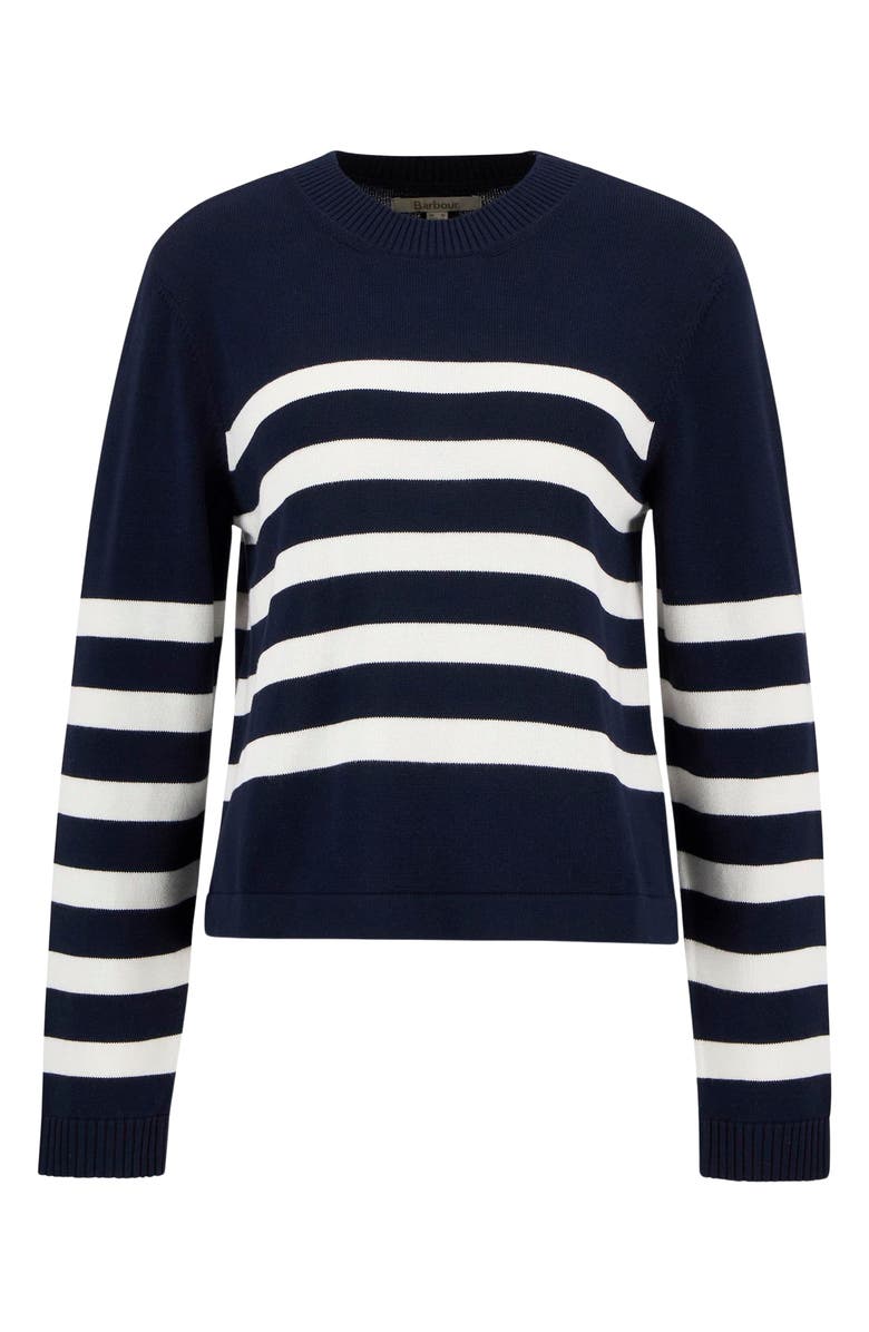 Barbour Stripe Cotton Blend Sweater, Alternate, color, Dark Navy Stripe