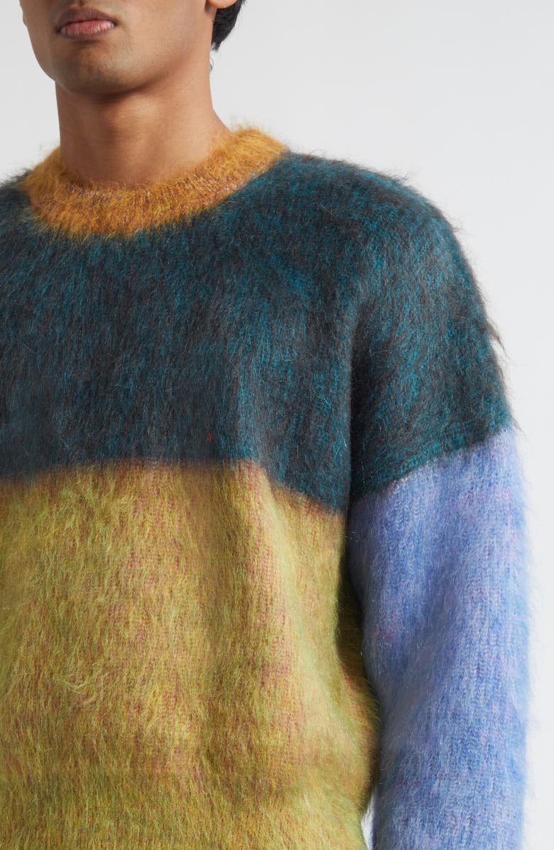 Waste Yarn Project Laerke Brushed Colorblock One of a Kind Crewneck Sweater, Alternate, color, Multi Stripes