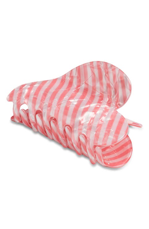 Heart Stripe Claw Clip
