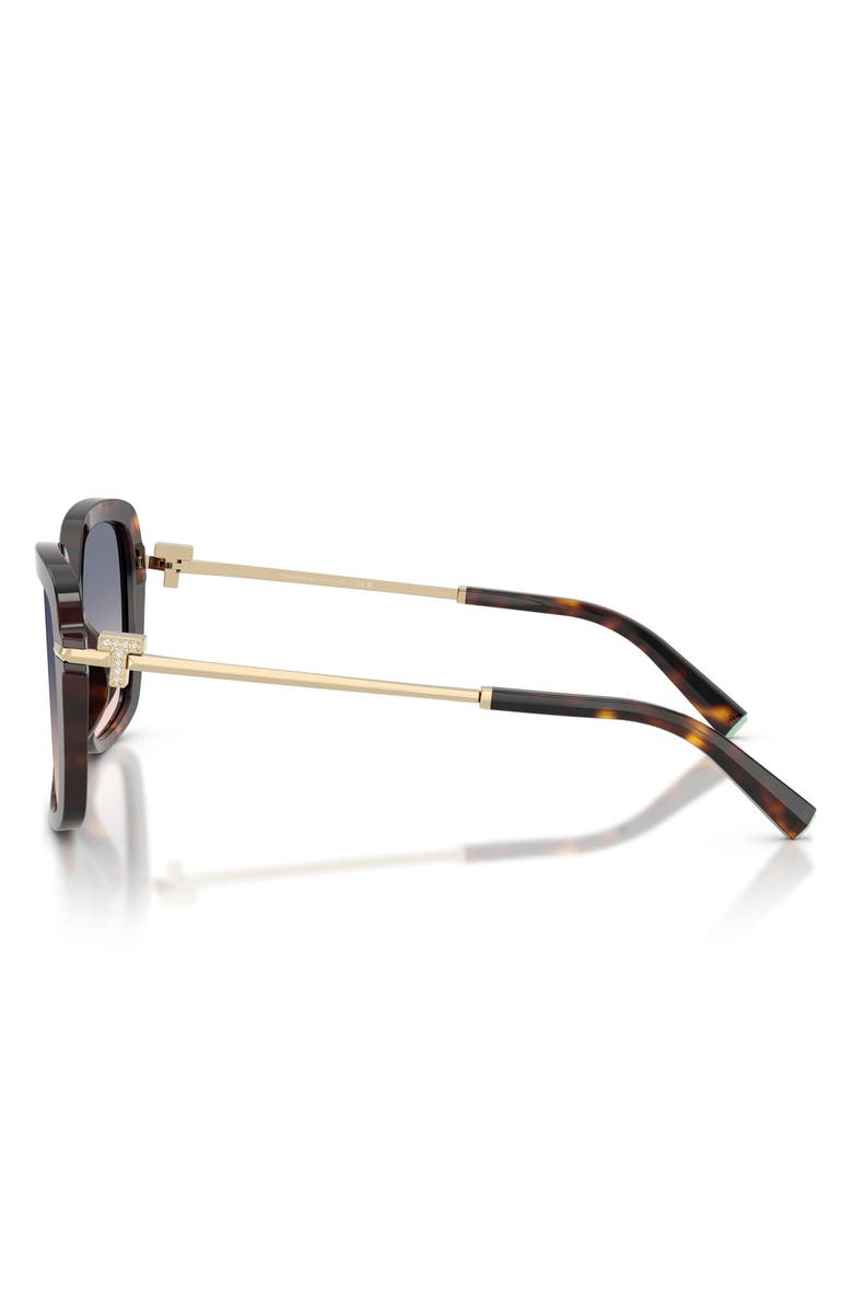 Tiffany & Co. 55mm Square Sunglasses, Alternate, color, Havana / Brown Gradient Blue
