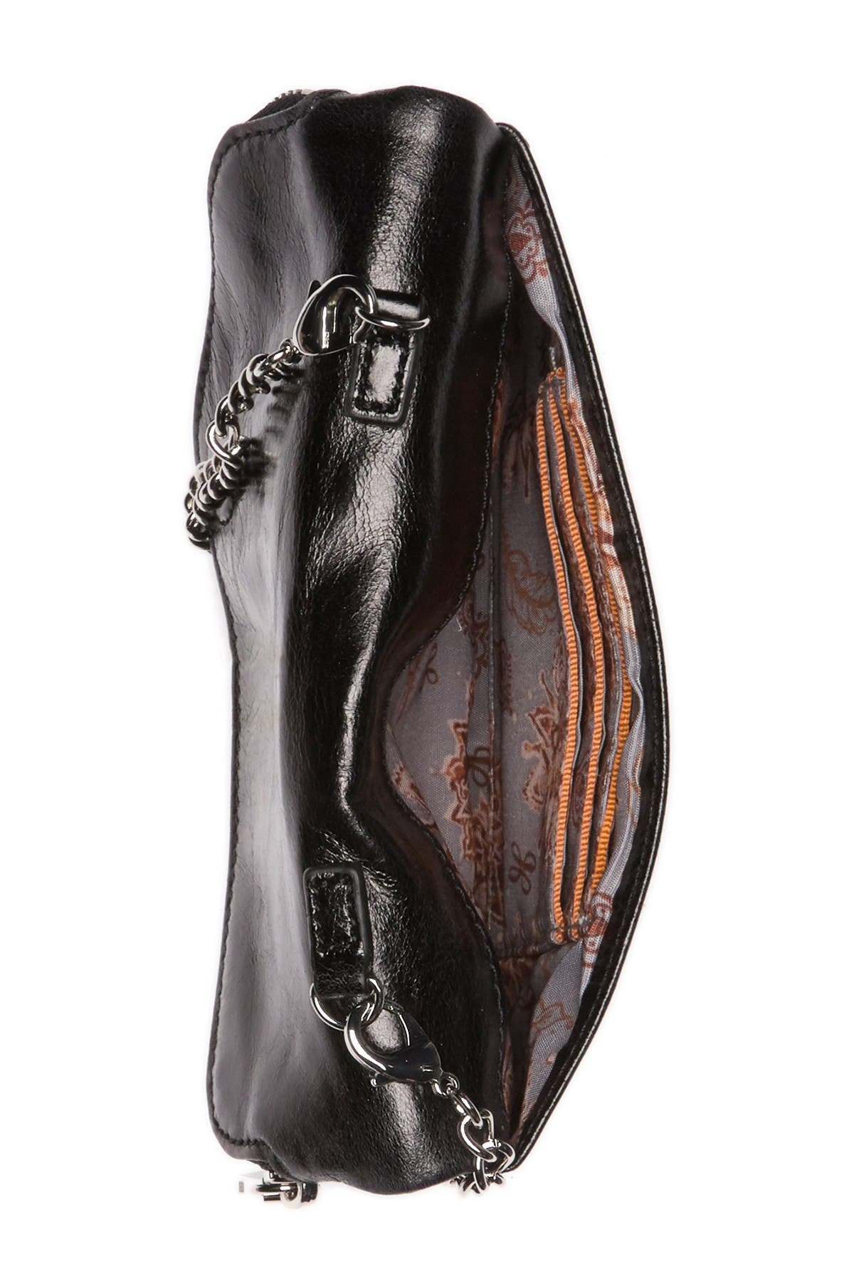 HOBO Daria Leather Crossbody Clutch, Alternate, color, Black