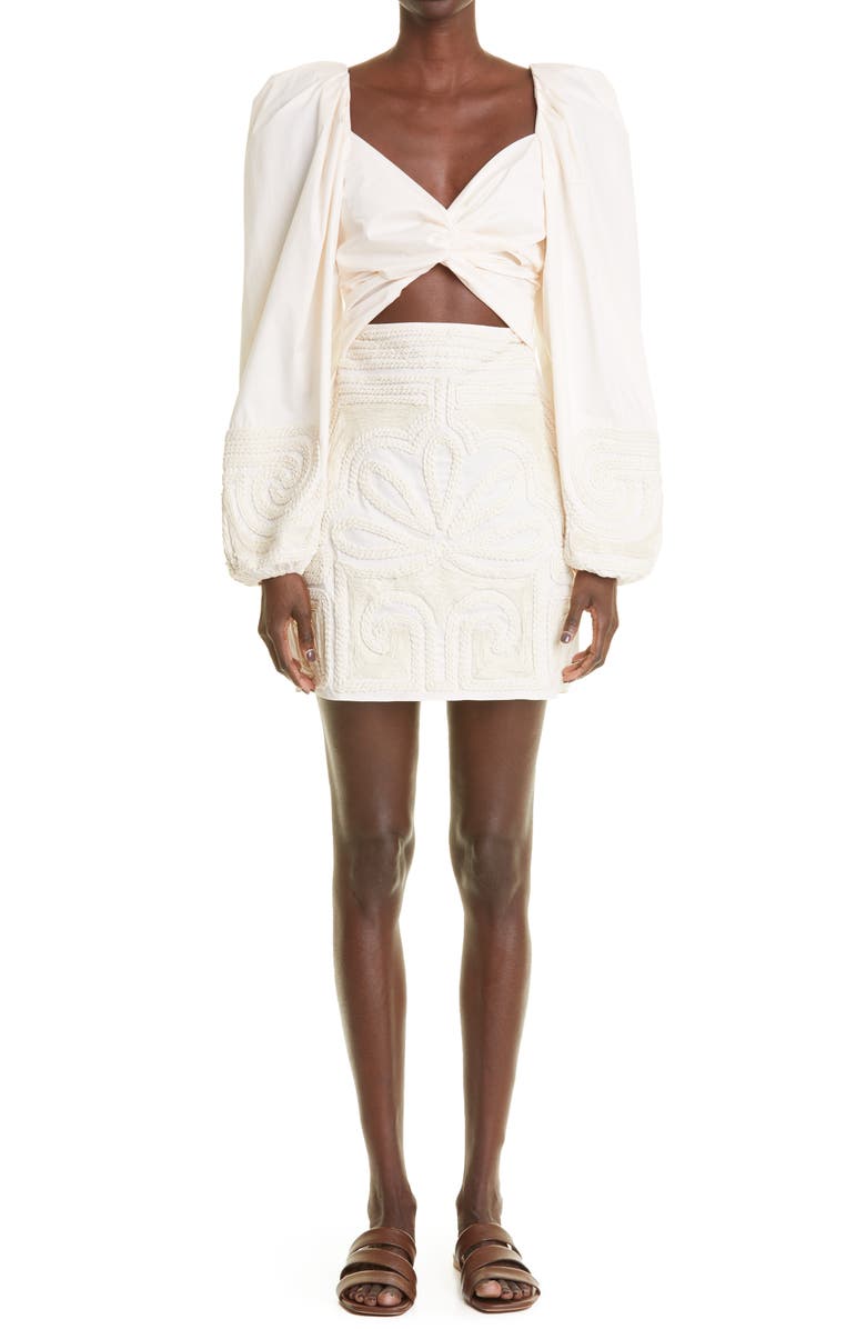 Johanna Ortiz Tropical Mantra Long Sleeve Cutout Minidress, Main, color,