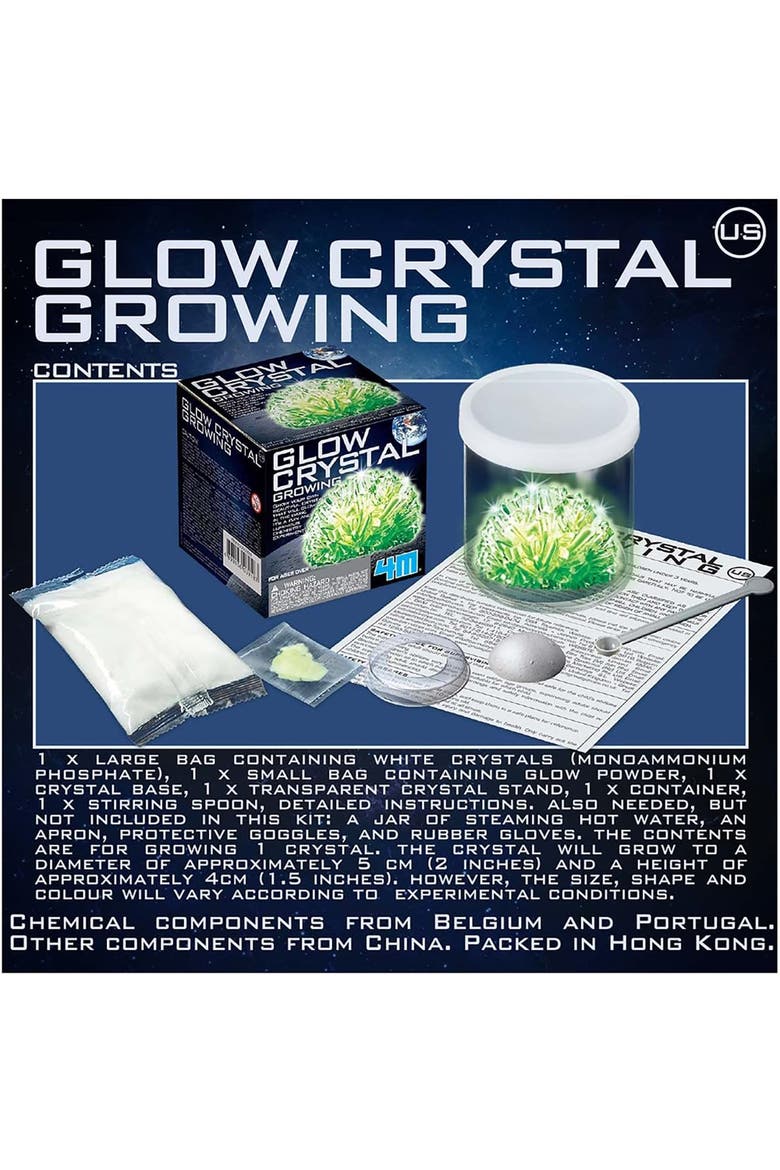 Glow Crystal Growing Kit, DIY Science, Geology Experiment, 10+, Alternate, color, Multicolored
